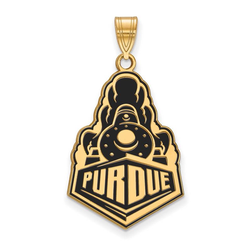 14k Gold Plated Silver Purdue Xl Enamel Logo Pendant